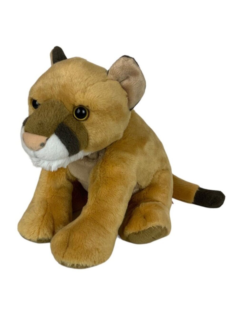 Wild Republic Mountain Lion Cub Plush Brown 12 inch Stuffed Animal Bean Bottom